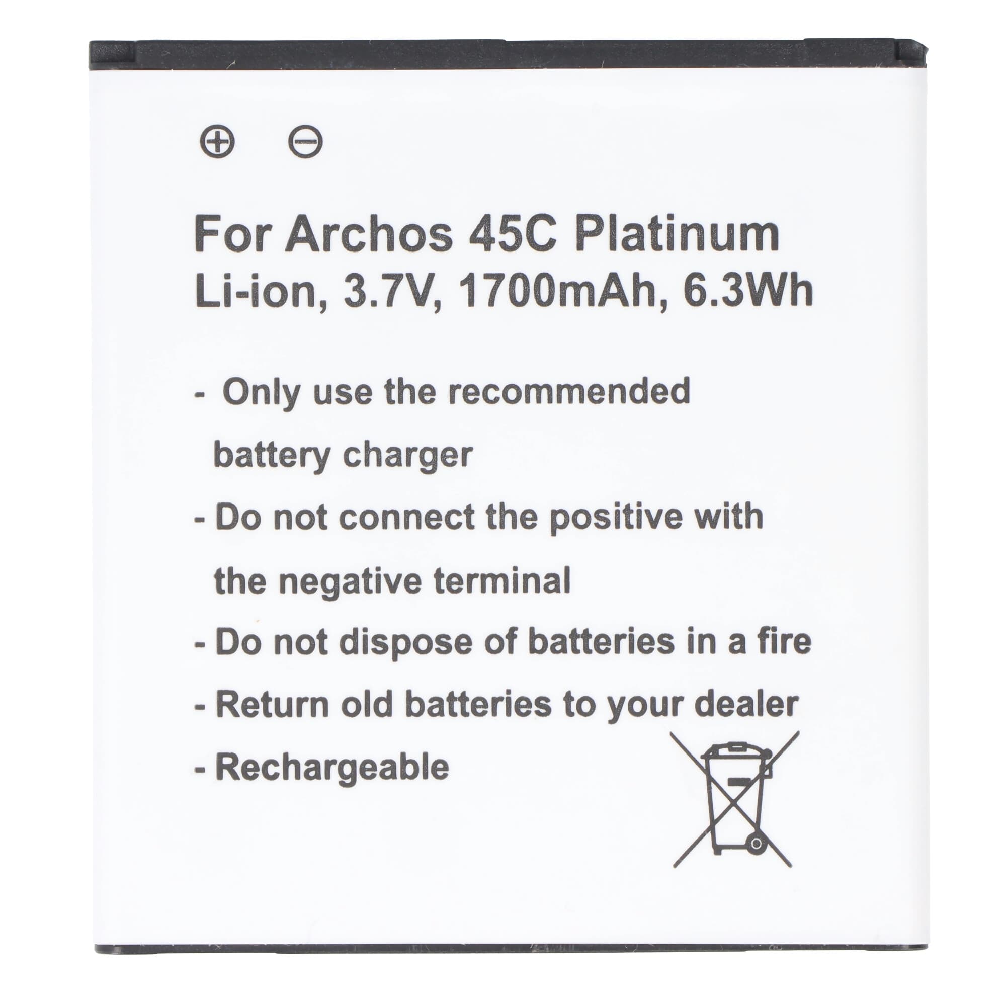 Batterie uniquement compatible avec la batterie Archos 45C Platinum AC45CPL